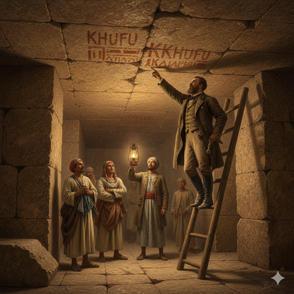 Weiss discovers Khufu's signature inside the Great Pyramid.