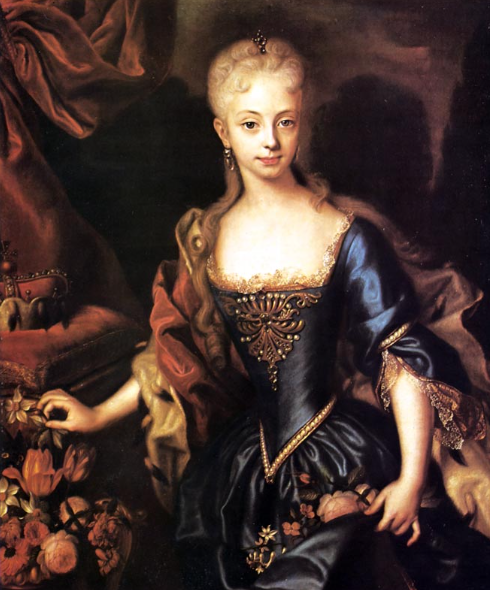 若き日のマリア・テレジアの肖像画。